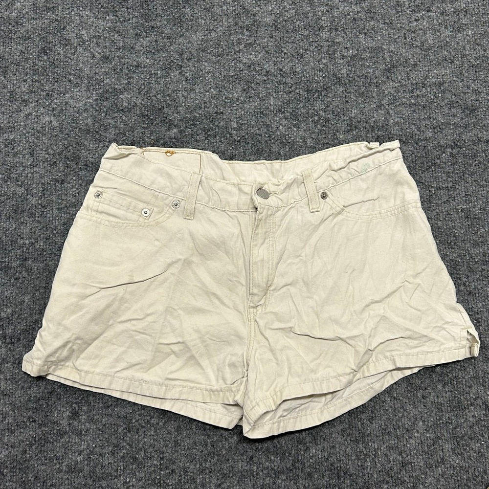 Levi's Shorts Womens Size 11 JR Beige Vintage Denim Made in USA Black Tab Stains